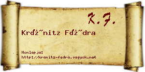 Kránitz Fédra névjegykártya
